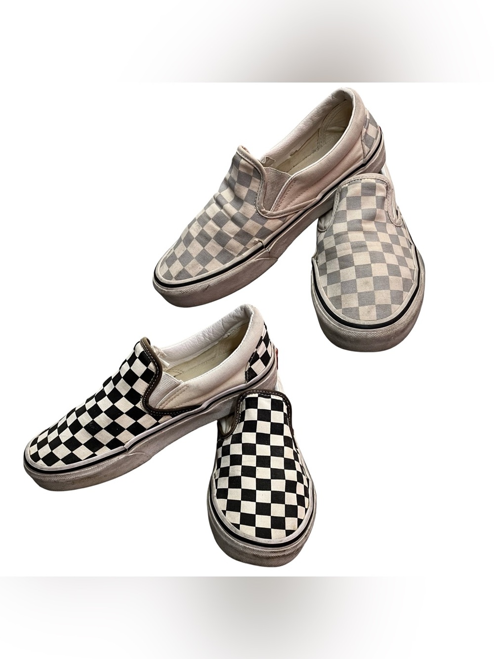 Vans Classic Slip-On Sneakers Checkerboard Men 6 Women 7.5 Black White Gray LOT